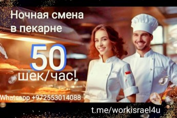 Работа в ночь в пекарне, для мужчин и девушек